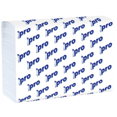 Полотенца бумажные Z-сложения 2 слоя 190 листов в упаковке белые 23х21см Protissue